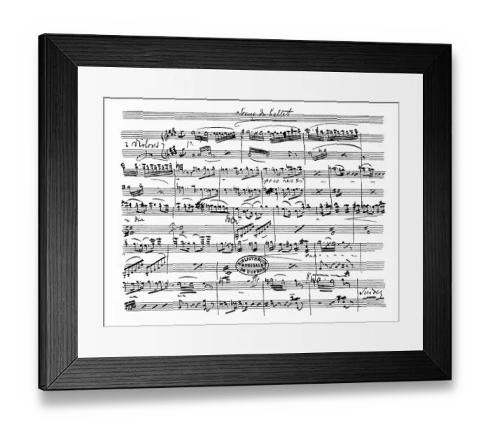 Framed Print : Sheet music, ballet music by Richard Wagner