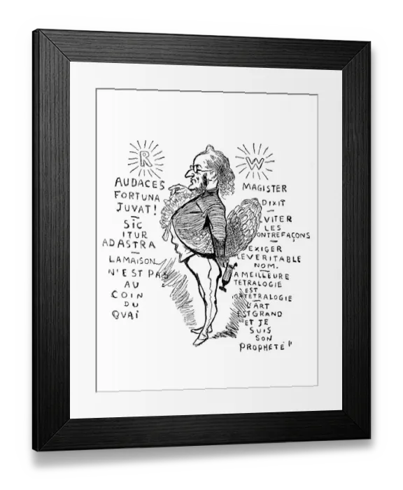 Framed Print : Caricature of Richard Wagner, September 1876 Framed Print : Caricature of Richard Wagner, September 1876