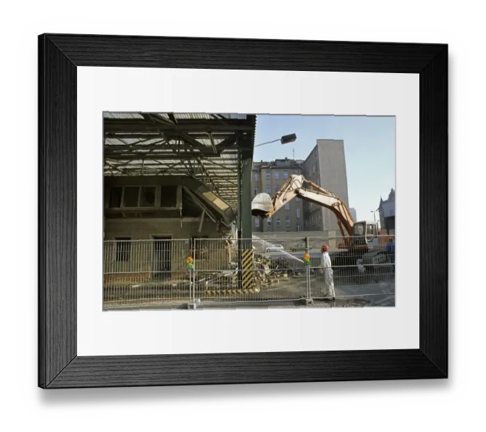 Framed Print : Fall of the Berlin Wall, demolition at Checkpoint Charlie Framed Print : Fall of the Berlin Wall, demolition at Checkpoint Charlie