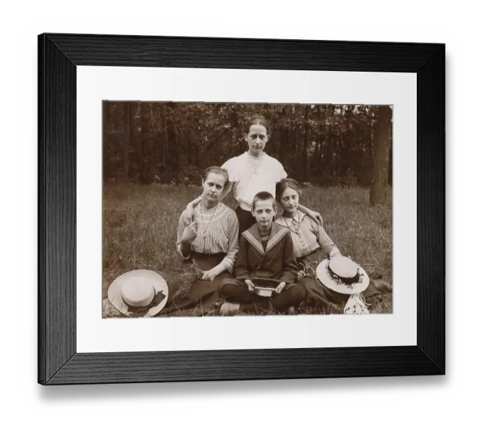 Framed Print : Siblings in a park, ca. 1916