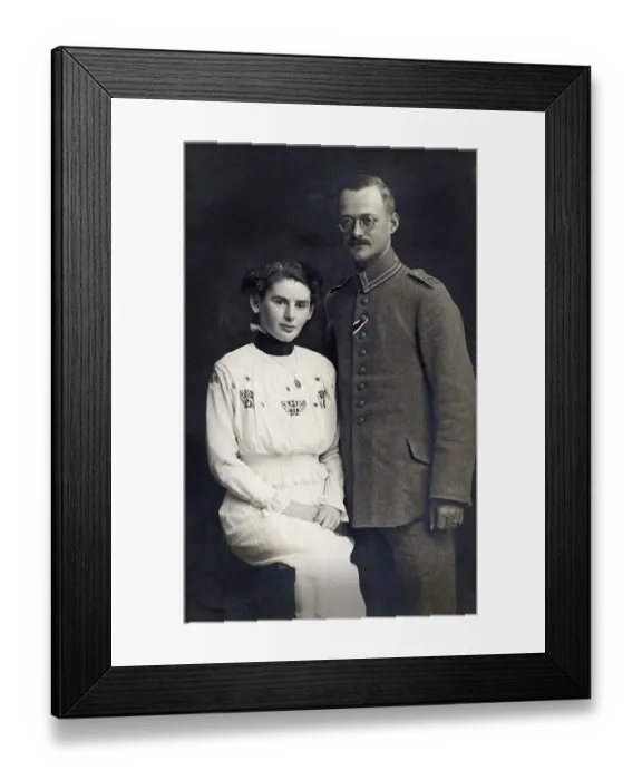 Framed Print : Engagement portrait, ca. 1916