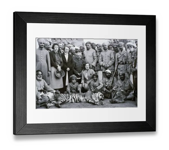 Framed Print : Hunting party consisting of British and Indians Framed Print : Hunting party consisting of British and Indians