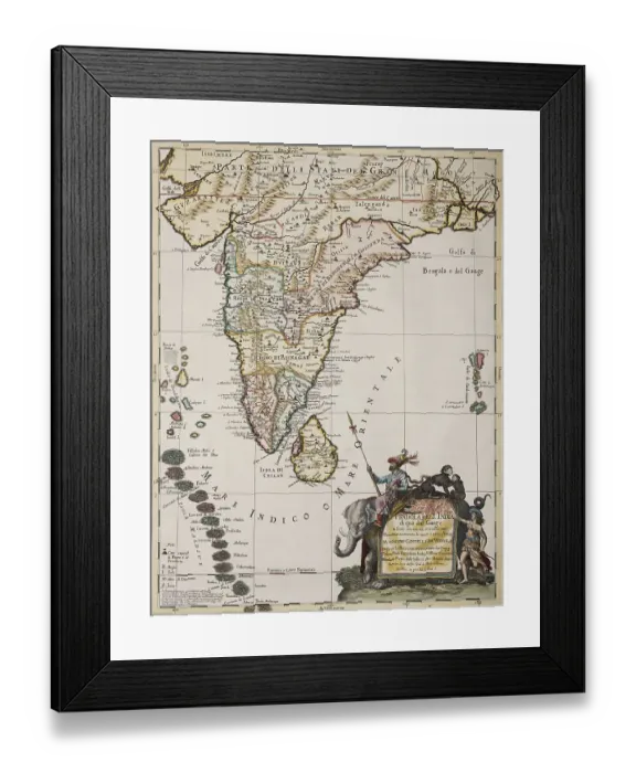 Framed Print : India, Ceylon and the Maldives