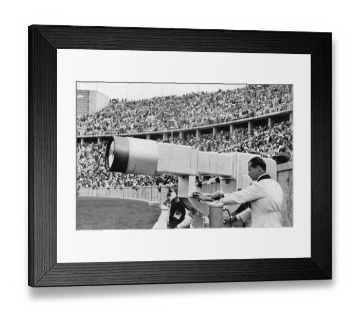 Framed Print : Recording device for television, telecamera