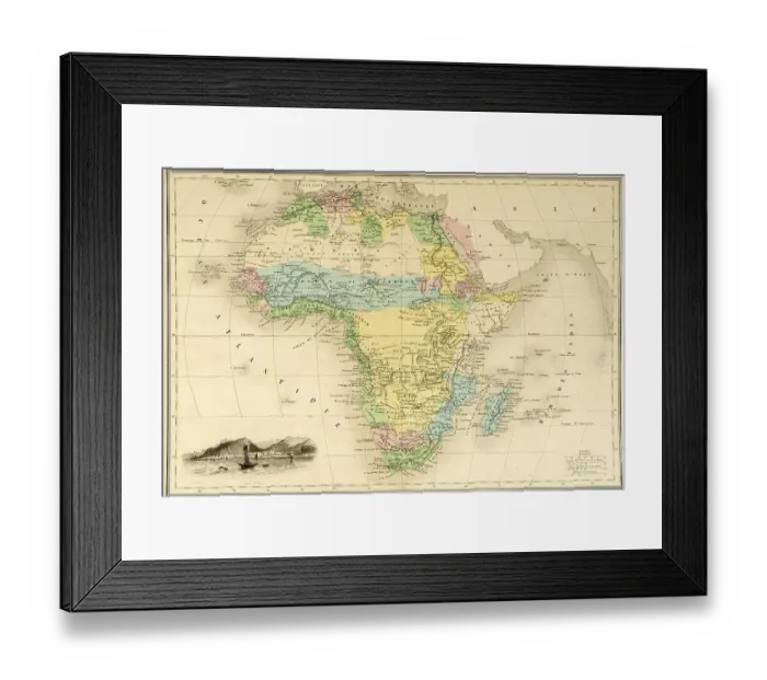 Framed Print : Historical map around 1860, , Africa Framed Print : Historical map around 1860, , Africa