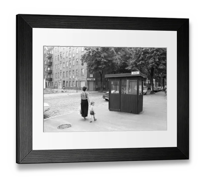 Framed Print : Remains of the Berlin Wall with former border crossing at Heidelberger Strasse road corner Elsenstrasse between Framed Print : Remains of the Berlin Wall with former border crossing at Heidelberger Strasse road corner Elsenstrasse between
