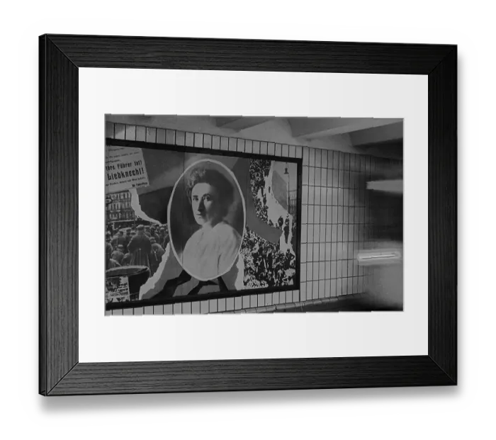 Framed Print : GDR, Berlin, 09. 07. 1989, Rosa-Luxemburg-Platz underground station