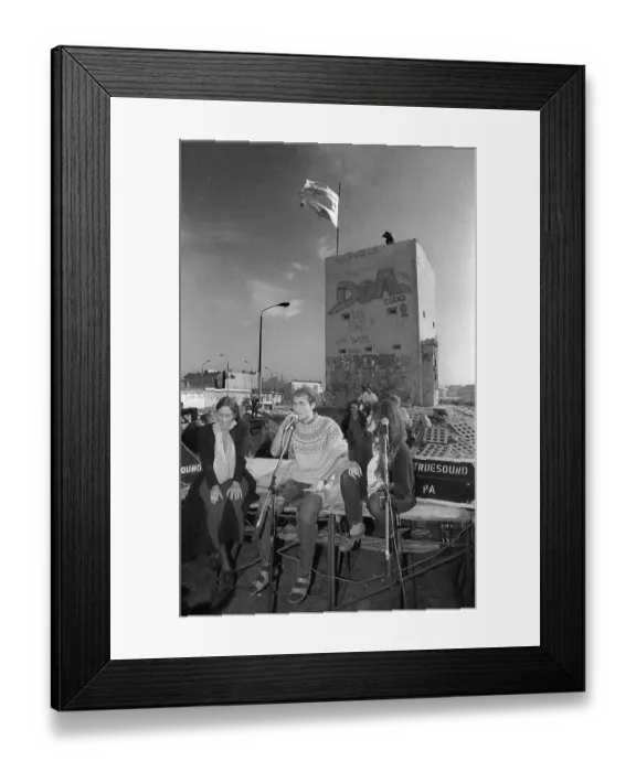 Framed Print : Germany, Berlin, 03. 10. 1990, foundation of the Autonomous Republic of Utopia