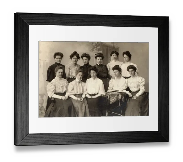 Framed Print : Historic photograph: home economics class Framed Print : Historic photograph: home economics class