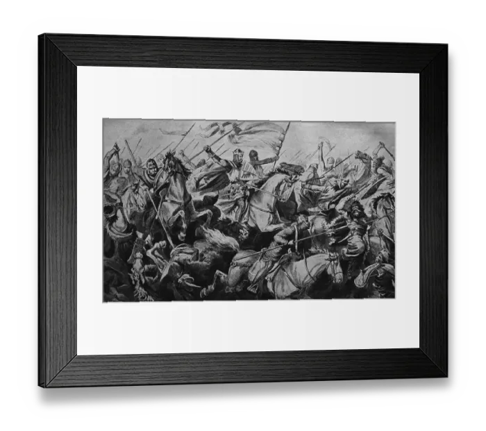 Framed Print : Battle of Lechfeld, 955 AD, historical illustration