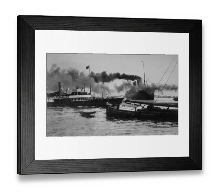 Framed Print : Steamer Deutschland leaving the port Framed Print : Steamer Deutschland leaving the port