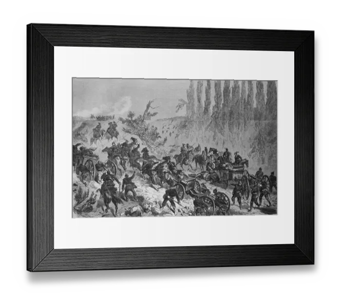 Framed Print : A Prussian infantry division forces the ascension to the heights of Spichern