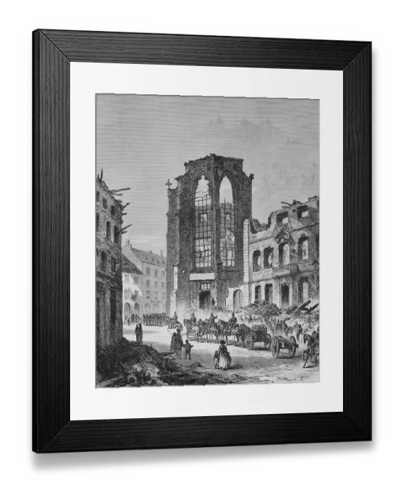 Framed Print : The destroyed library building in Strasbourg in 1870 Framed Print : The destroyed library building in Strasbourg in 1870
