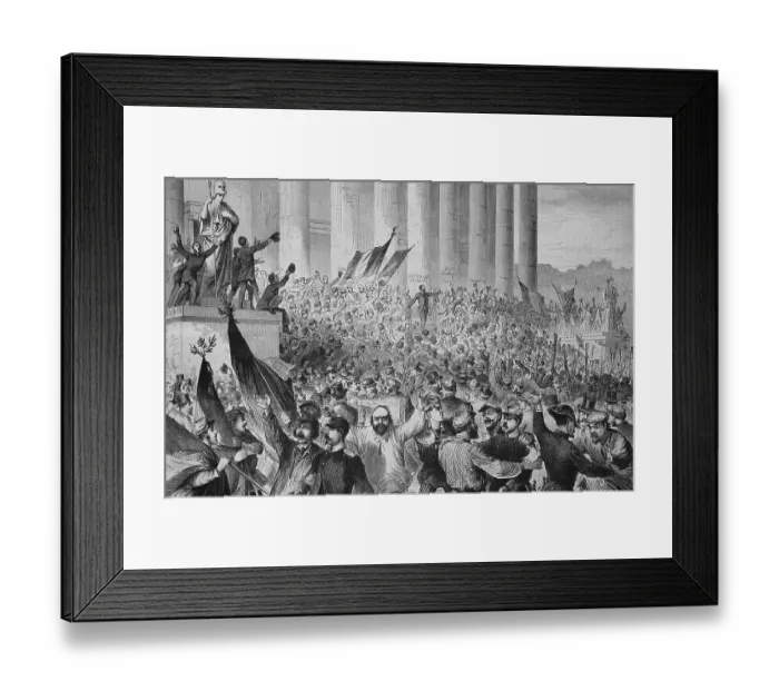 Framed Print : Proclamation of the French Republic by Gambetta in front of the palace of the Legislative body in Paris on 4 September