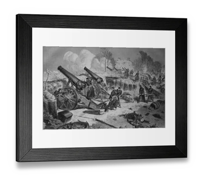 Framed Print : Prussian siege battery outside Paris