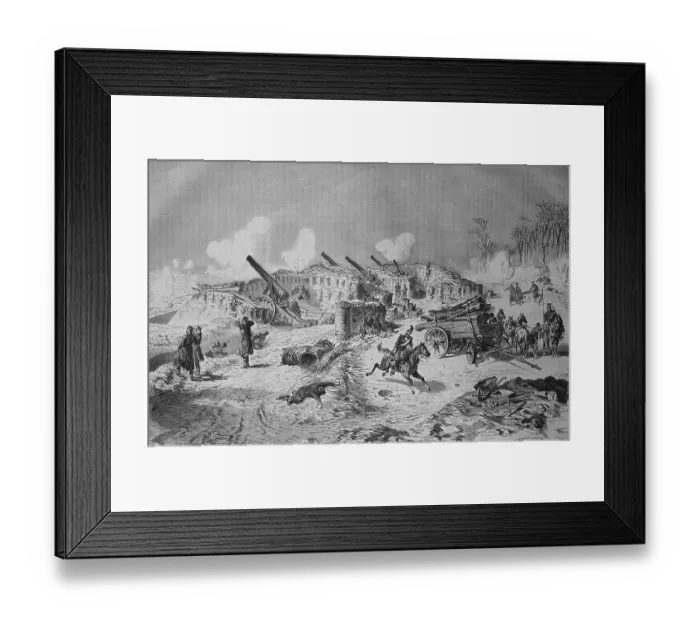 Framed Print : Saxon siege battery, 24-pounder