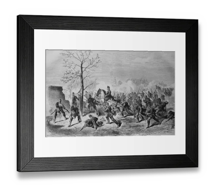 Framed Print : Prussian Guards storming the village of Le Bourget Framed Print : Prussian Guards storming the village of Le Bourget