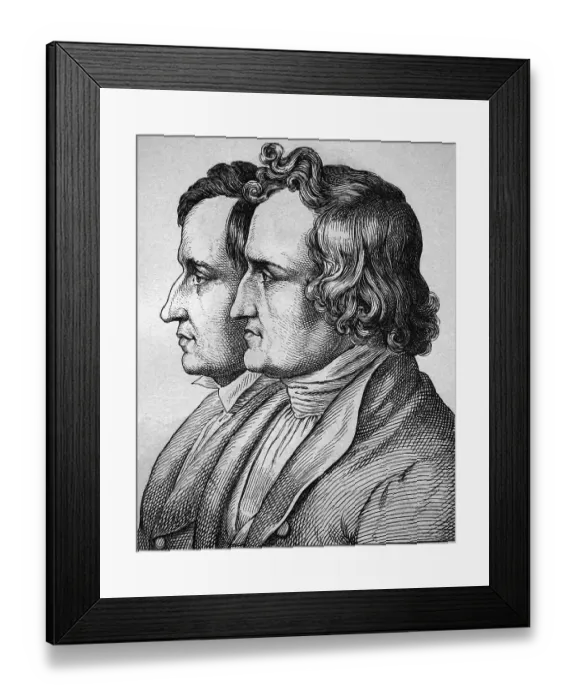 Framed Print : Jacob and Wilhelm Grimm, The Brothers Grimm