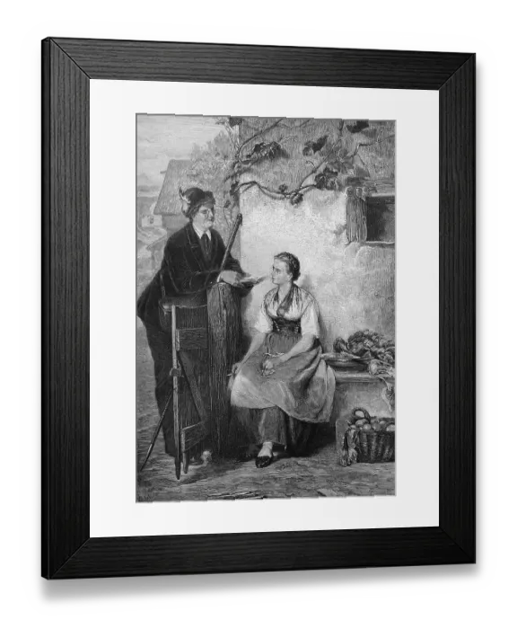 Framed Print : Reader, historical illustration, 1877