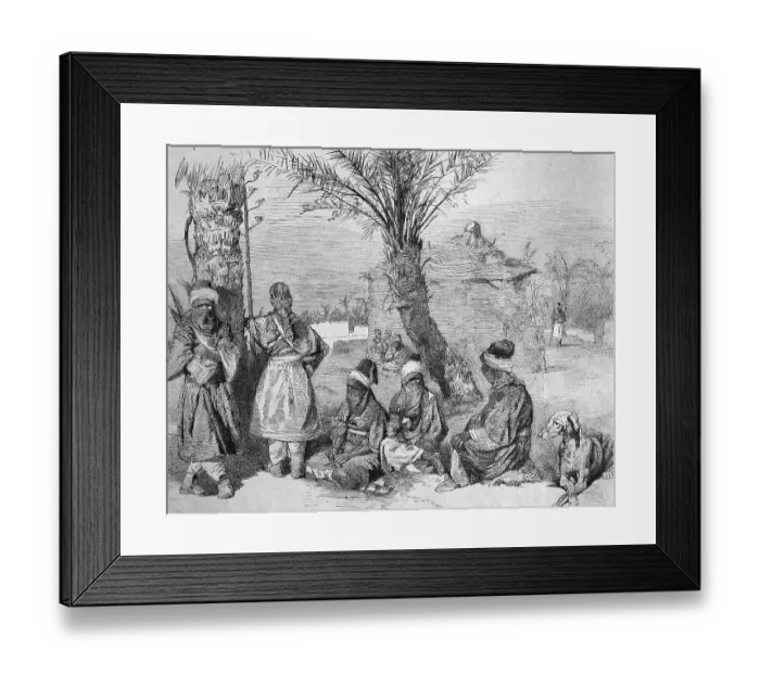 Framed Print : A Tuaregs camp in an oasis of the Sahara