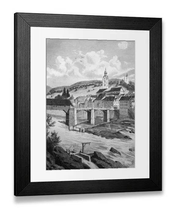 Framed Print : Salmon fishing in Laufenburg on the Rhine Framed Print : Salmon fishing in Laufenburg on the Rhine