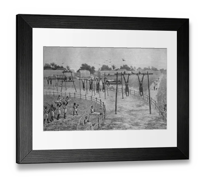 Framed Print : Franco-Dahomean War, stands with corpses sacrificed to the god of war Framed Print : Franco-Dahomean War, stands with corpses sacrificed to the god of war