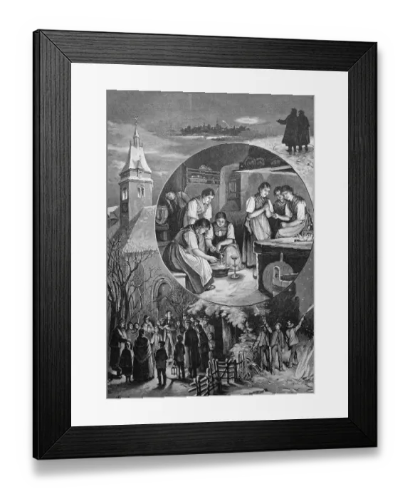 Framed Print : Thuringian New Year customs with magic circle Framed Print : Thuringian New Year customs with magic circle
