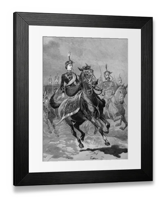 Framed Print : The Imperial Princess at the head of her regiment of Hussars