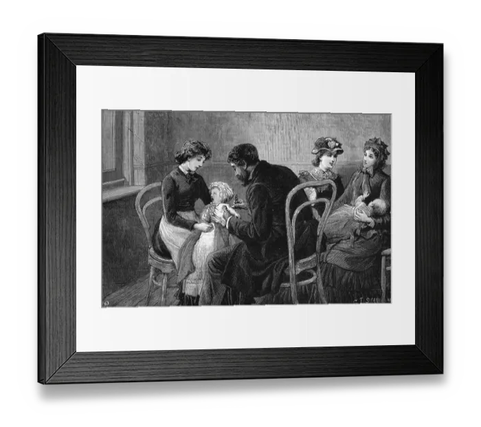 Framed Print : Vaccination, historic image, 1883 Framed Print : Vaccination, historic image, 1883