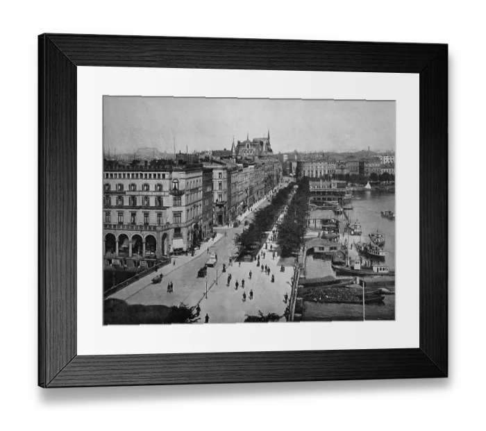 Framed Print : One of the first autotypes of Hamburg
