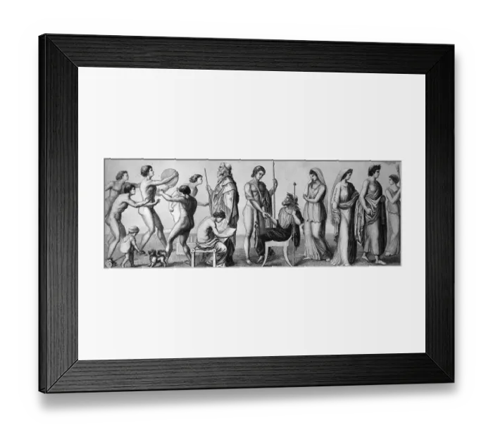 Framed Print : Life in ancient Greece, from left: childhood