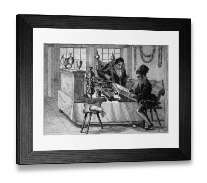 Framed Print : Orderly Room, 16th Century, historical illustration