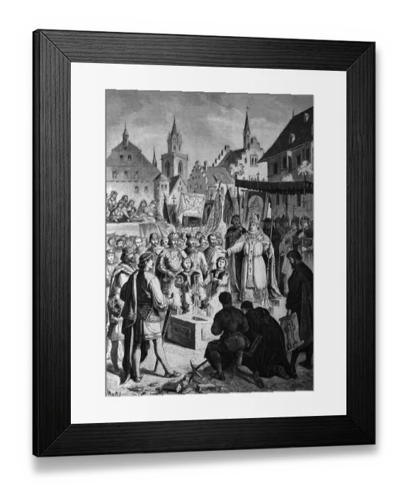 Framed Print : Laying of the foundation stone of Cologne Cathedral by the Archbishop of Hochstaden