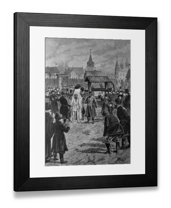 Framed Print : Old Russian traditions, pouring of water onto people who did not attend church service on Easter Sunday