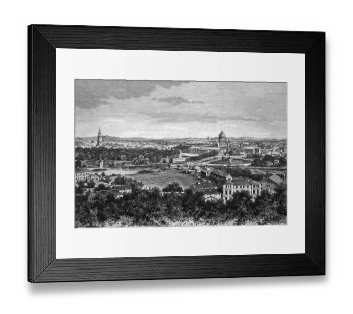 Framed Print : Cityscape, Potsdam, Germany, historical illustration