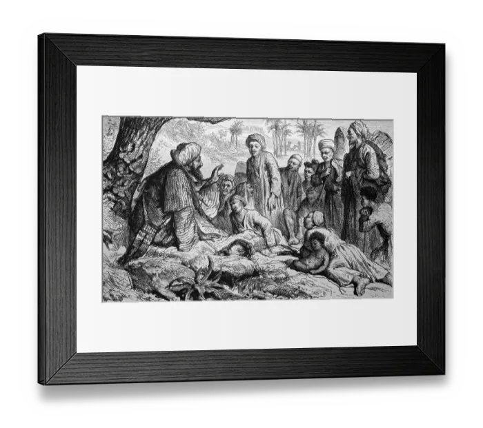 Framed Print : Egyptian storyteller, historical illustration
