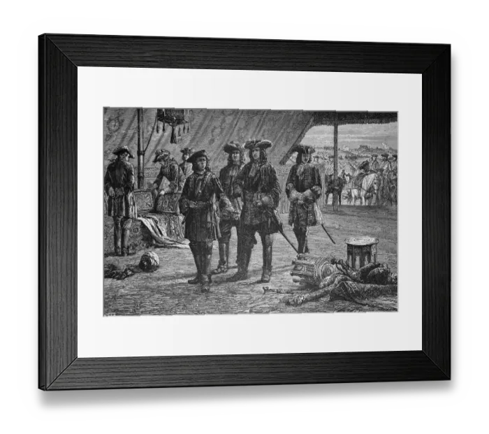 Framed Print : Prince Eugene of Savoy as the winner in the Turkish camp of Belgrade