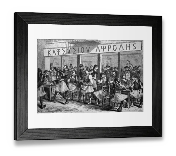 Framed Print : Greek cafe, historical illustration, circa 1886 Framed Print : Greek cafe, historical illustration, circa 1886