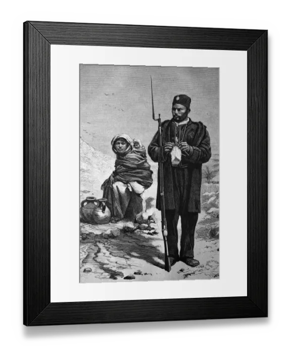 Framed Print : Tunisian soldiers, historical illustration