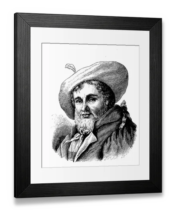 Framed Print : Andreas Hofer, 1767 - 1810, Tyrolean freedom fighter and national hero