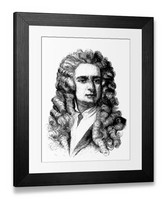 Framed Print : Isaac Newton, 1643 - 1727, English naturalist
