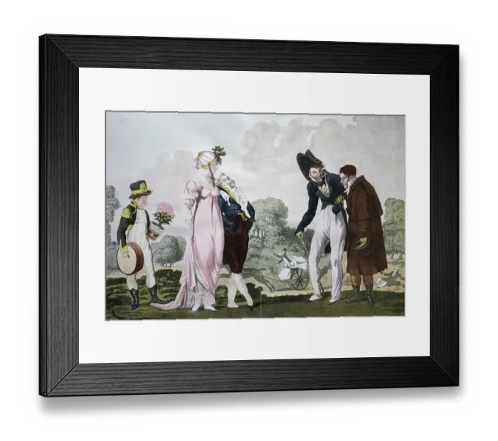 Framed Print : People in Hyde Park, historic French engraving by Louis Debucourt Framed Print : People in Hyde Park, historic French engraving by Louis Debucourt