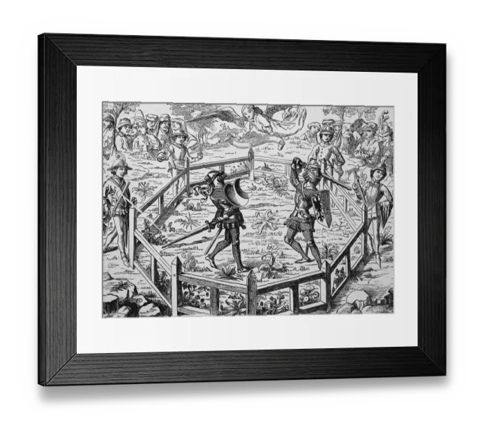 Framed Print : Knights fighting in the Middle Ages