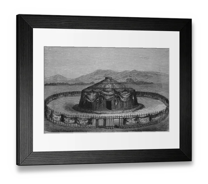 Framed Print : War tent of Genghis Khan, woodcut from 1880