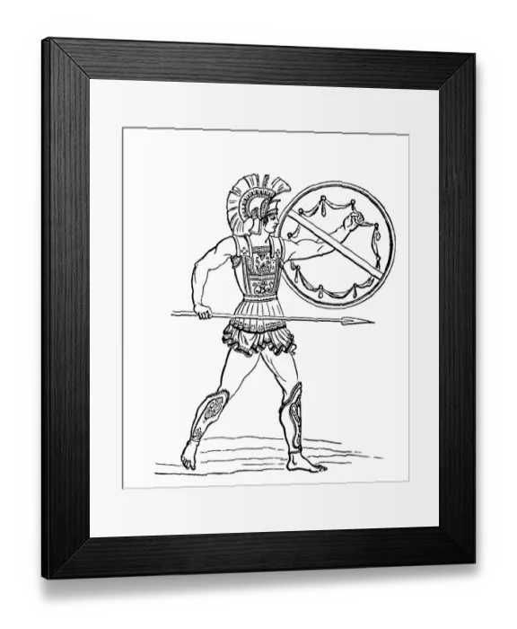 Framed Print : A Hoplite, a citizen-soldier of one of the Ancient Greek city-states of the archaic and classical period