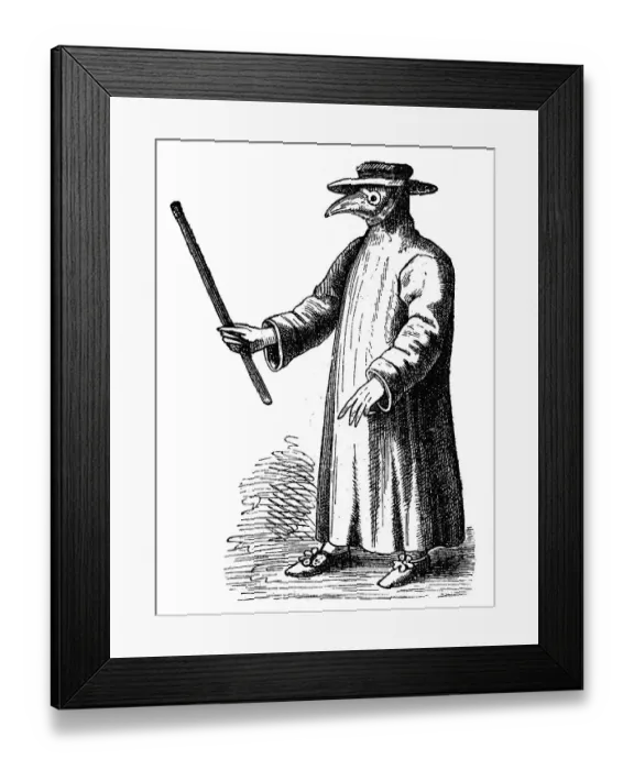 Framed Print : Plague doctor from 17th century