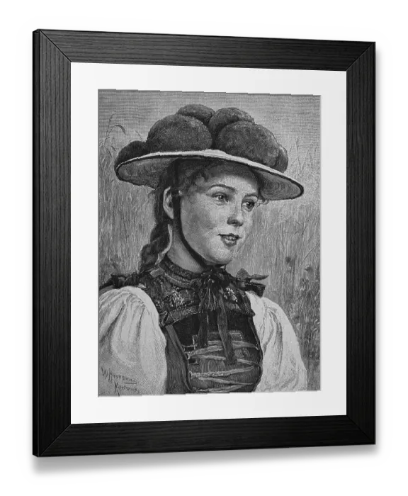 Framed Print : Woman wearing traditional Black Forest of Gutach