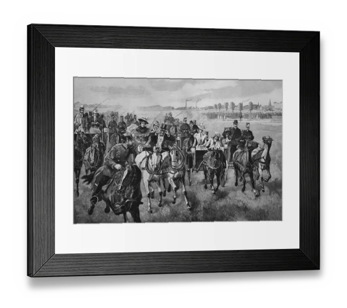 Framed Print : Horse-drawn carriages, parade on the Tempelhofer Feld field in Berlin Framed Print : Horse-drawn carriages, parade on the Tempelhofer Feld field in Berlin