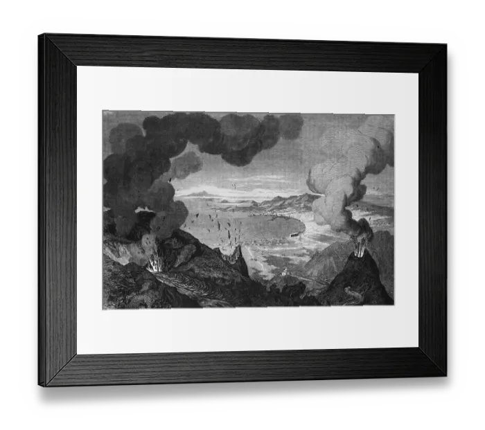 Framed Print : Mt Vesuvius before the great eruption of 1872 Framed Print : Mt Vesuvius before the great eruption of 1872