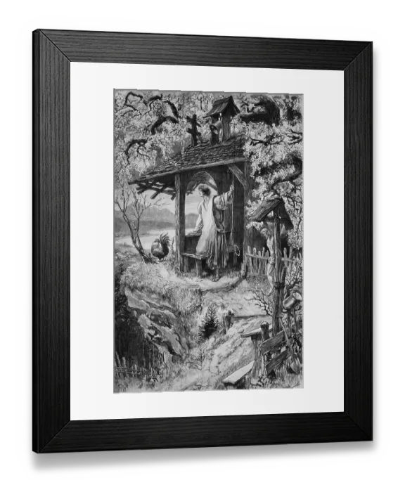 Framed Print : Easter bells, wood engraving, 1880 Framed Print : Easter bells, wood engraving, 1880